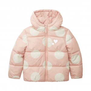 TOM TAILOR HOODED PUFFER JACKET ΜΠΟΥΦΑΝ ΠΑΙΔΙΚΟ ΚΟΡΙΤΣΙ ΡΟΖ