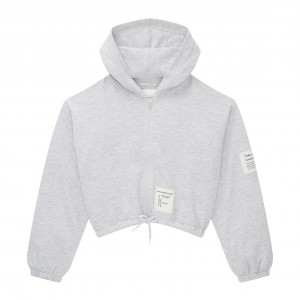 TOM TAILOR CROPPED HOODY JACKET W. LABEL ΖΑΚΕΤΑ ΠΑΙΔΙΚΟ ΚΟΡΙΤΣΙ ΓΚΡΙ