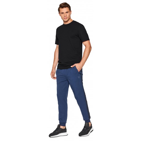 GUESS HEDLEY SS T-SHIRT ΜΠΛΟΥΖΑ ΑΝΔΡΙΚΗ ΚΟΝΤΟ ΜΑΝΙΚΙ ΜΑΥΡΟ